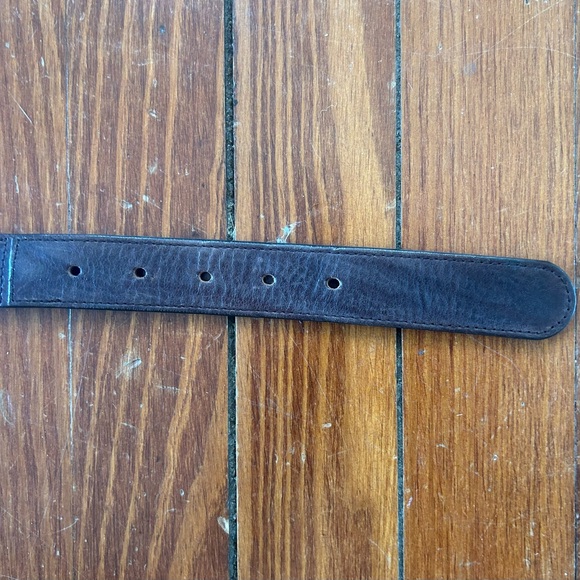 Leather hand tooled Brown belt with fish design Medium - Picture 10 of 11